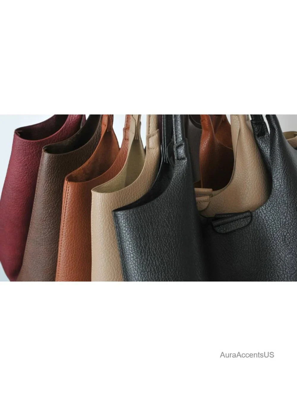 Vegan Leather Hobo Tote Bag Women Magnetic Snap Shoulder Purse